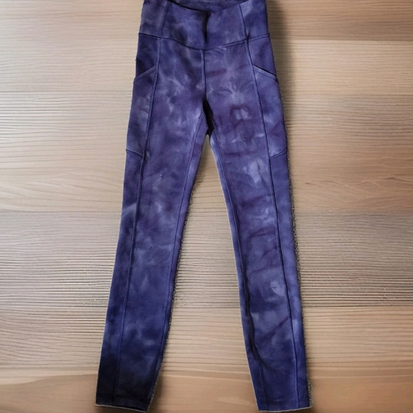 Lululemon Invigorate High-Rise Leggings Size 2 Blue Tie-Dye Everlux Pockets - Picture 3 of 9